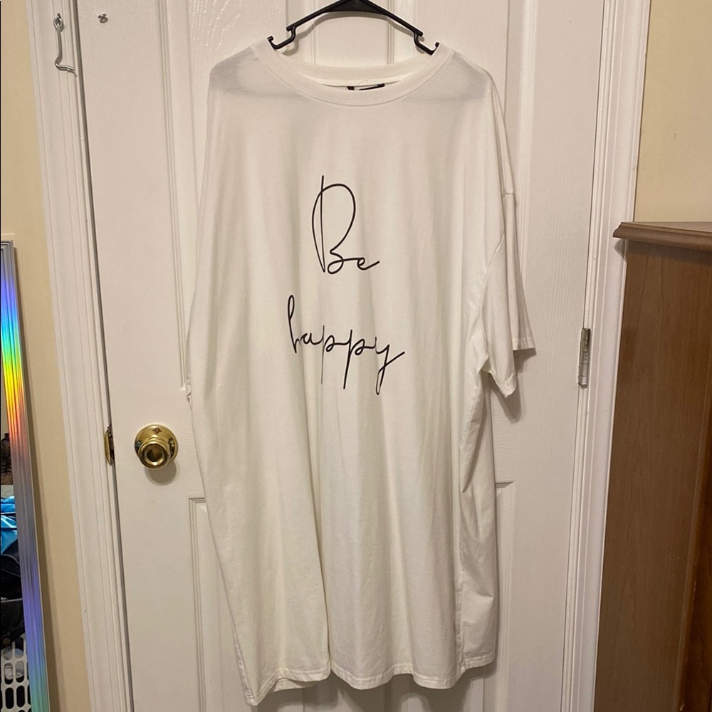 White Graphic T-Shirt Dress